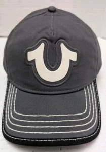 True Religion Hat Vintage Y2k Embroidered Adjustable Unisex Cap OS Smoke Grey - Picture 1 of 6