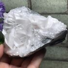 Natural White Phosphorescent Calcite Crystal Cluster Mineral Specimen 398g F29