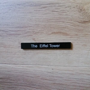 LEGO PARTS - x2 Qty Black Tile 1 x 8 with 'The Eiffel Tower' Pattern Excellent - Picture 1 of 3