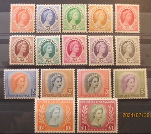 Rhodesia & Nyasaland Stamps - Definitives Issued: 1 July 1954 - SG 1-15 ~ MNH - Picture 1 of 2