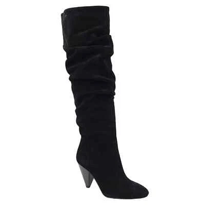 INC International Concepts Women Ruched Dress Boots Gerii Size US 6M Black Suede - Image 1 of 4