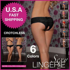 Ropa interior sexy para Mujer Bragas Sólido Mini Tanga de Encaje Tanga Lencería - Picture 1 of 30