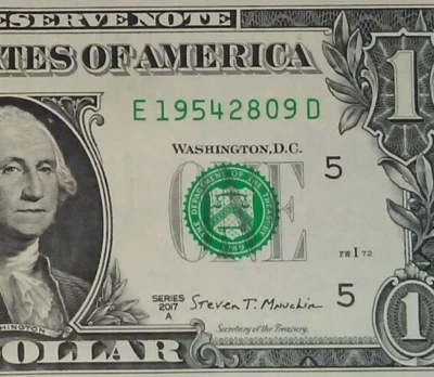 SEPTEMBER 28TH 1954 Birthday Anniversary Date Note One Dollar Bill Series 2017A - Image 1 of 3