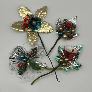 Cravatta vintage natalizia lamina argento foglie oro argento Giappone Picks MCM anni '50 - Foto 1 di 15