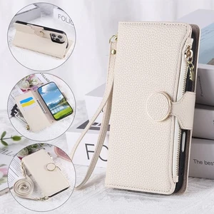 Umhängetasche Reißverschluss PU Leder Brieftasche Ständer Etui für Samsung Galaxy Z Fold7 6 5 4 3 - Bild 1 von 17