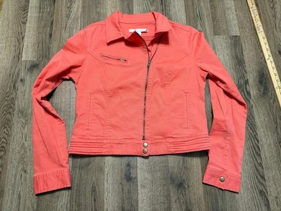 Chaqueta Lauren Conrad, Para Mujer Talla Mediana, Naranja, Cremallera Completa, Chaqueta Jean Foto 1 de 4