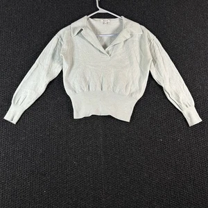 Madewell Light Blue Merino Wool Blend Collared Sweater Size M - Picture 1 of 8