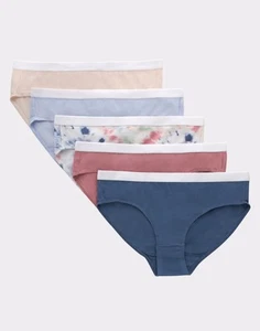 Hanes Originals Girls' Tween Underwear Hipster Pack, Fashion Assorted, 5-Pack - Picture 1 of 4