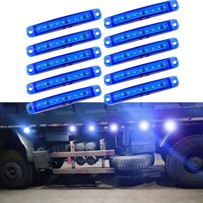 10PC Mini Car Truck Size Side Clearance Bullet Marker Light Blue 9 LED 12V Foto 1 de 4