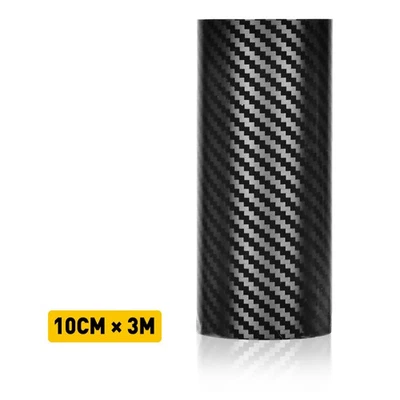 5D Ultra Shiny Black Glossy Carbon Fiber Wrap Sticker Vinyl Film Decal 10CM*3M — 第 1/4 张图片