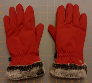 Guantes de invierno para mujer Med Head rojos forrados de piel sintética - Imagen 1 de 7