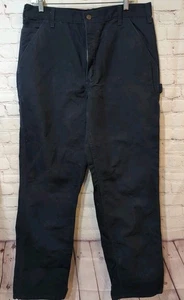 Carhartt Pants Navy Blue B11-MDT Loose Original Fit Size 35 X 34 Carpenter  - Picture 1 of 14