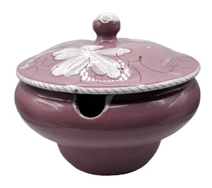 Mauve handbemalt Keramik weiß Blumen Suppe Servierschale Terrine Italien 90/605 - Bild 1 von 12