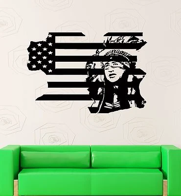 Pegatinas de pared calcomanía de vinilo bandera de Estados Unidos símbolo de estrellas y rayas indias (z2179) Foto 1 de 3