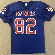 Vintage Rawlings Patriots Football Jersey #82 Blue Red White