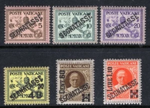 VATICAN Sc#J1-6 1931 Postage Due MLH - Picture 1 of 2