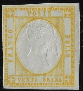 1861 NAPOLI province 20 grana giallo sassone 23 linguellato - Foto 1 di 1