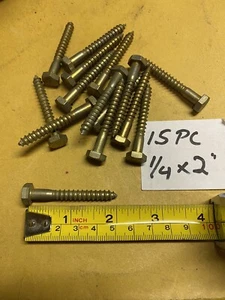 15pc 1/4” X  2” Long Lag Bolt Screw Hex Head New Old Stock - Picture 1 of 1