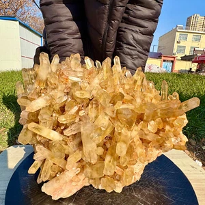 40.7LB Natural yellow Quartz Stone Crystal Cluster Healing Stones Mineral - Picture 1 of 20