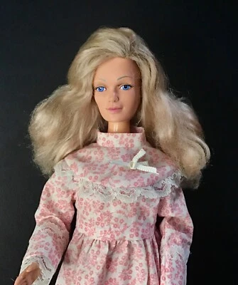 Hermoso Vestido Vintage 1978 Mego Corp. Muñeca-Rosa Paisley con Cremallera-Un Zapato Foto 1 de 4