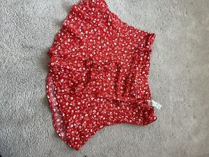 Zara Women's Midi Skirt M Red Floral 100% Other Midi Skort