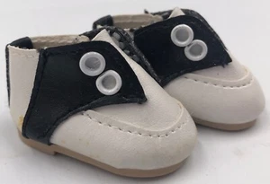 Madame Alexander Style Doll Shoes - Black & White Saddle Shoes 1 7/8”x1” - Picture 1 of 8