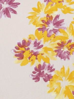 Sandollar floral arrugado de tela Challis beige diseñador de Nueva York exceso de existencias por yarda Foto 1 de 2