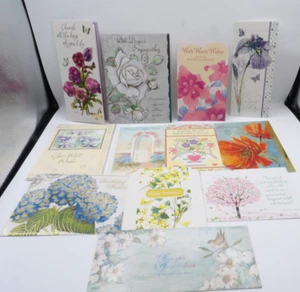 Lote de 12 Tarjetas de Felicitación Flores Variedad Tamaños De Colección Iris Rosas Flores de Árbol - Imagen 1 de 1
