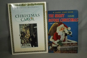 2 books The Night Before Christmas vintage Children's & Dickens Christmas Carol - Picture 1 of 8