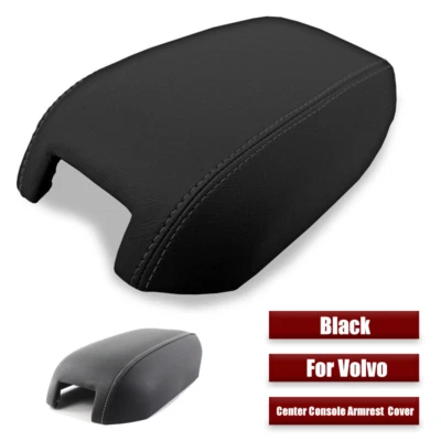 Cubierta de reposabrazos de consola central de coche de cuero ABS negro para Volvo XC90 2003-2014 Foto 1 de 4