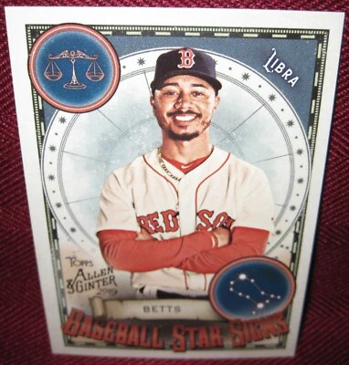 2019 TOPPS ALLEN & GINTER BASEBALL STAR SIGNS #BSS-4 MOOKIE BETTS LIBRA - Image 1 of 2