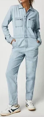 Mono utilitario LEE Union Alls de mezclilla para mujer lavado claro nuevo con etiquetas pequeño S Foto 1 de 4