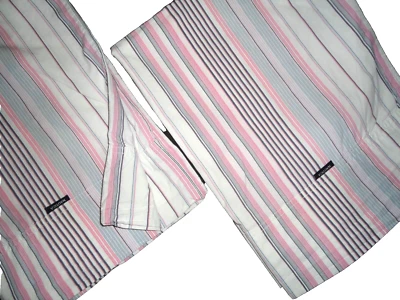 ВИНТАЖНЫЕ СТАНДАРТНЫЕ НАВОЛОЧКИ NAUTICA GREENWICH С РОЗОВЫМИ СИНИМИ ПОЛОСКАМИ (ПАРА) 20X27 - Изображение 1 из 4