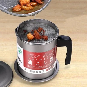 Oil Filter Pot Oilcan with Stainless Steel Filter Mesh Kitchen Cooking Tools - Picture 1 of 16