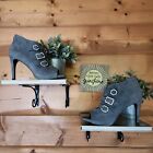 White House Black Market Marlee Smoked Pearl Gray Suede Leather Heel Booties 9M