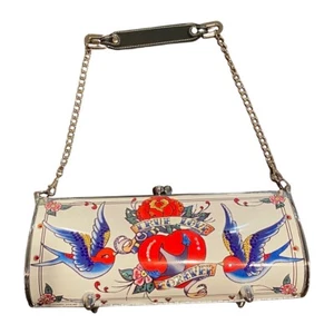 Little Earth RARE SWAROVSKI EDITION “True Love” Tattoo License Plate Barrel Bag - Picture 1 of 18
