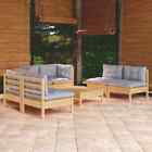 Garden Lounge Set Outdoor Sofa Furniture Wooden Patio Setting 7 Piece Vidaxl
