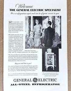 General Electric 1930 refrigerador experto proporciona un gran servicio anuncio impreso de colección excelente - Imagen 1 de 1
