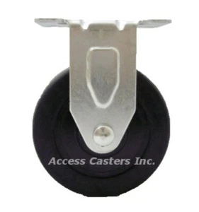 AC-2311 3" x 1-1/4" Rigid Plate Caster, Soft Rubber Wheel, 125 lbs Capacity - Picture 1 of 1
