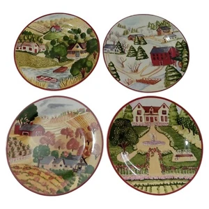 Set 4 piatti da dessert insalata Hickory Haven 8" tutte le stagioni Gibson gres - Foto 1 di 8