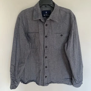 Ben Sherman Talla XL Gris y Azul Botón Manga Larga Camisa Cazadora Sobrecamisa - Imagen 1 de 11