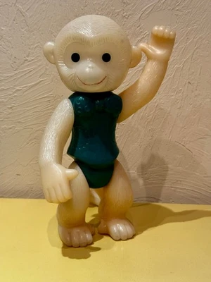 Muñeca mono sonriente de plástico vintage soplado URSS muñeca decoración de plástico soviético Foto 1 de 4