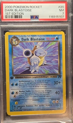 Pokemon Dark Blastoise 1st Edition Non-Holo Card 20/82 PSA 7 - Image 1 of 2