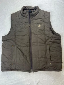 Ariat Softshell Vest Mens 2XL Brown Wind Water Resistant Outdoor Western XXL - Picture 1 of 10