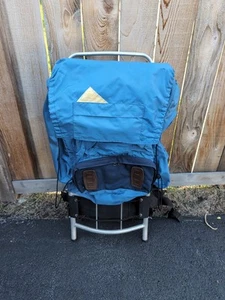 Vintage 70s KELTY Backpack Blue External Aluminum Frame Hiking Camping Trails - Picture 1 of 9