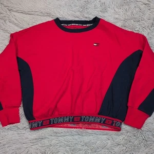 Tommy Hilfiger Sudadera Deportiva Mujer M Roja Informal Confort Atlética Activa - Imagen 1 de 11