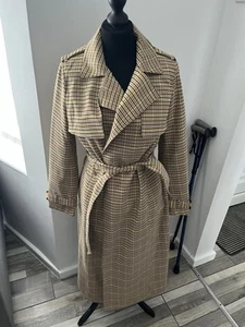 Gabardina Warehouse Tweed Look Largo Cuadros Talla 10 Nueva Con Etiquetas - Imagen 1 de 4