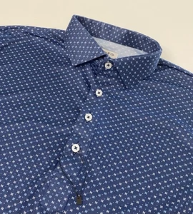 Collars & Co eleganter Kragen blau Los Cabos Star AOP Herren Large Poloshirt neu ohne Etikett - Bild 1 von 9