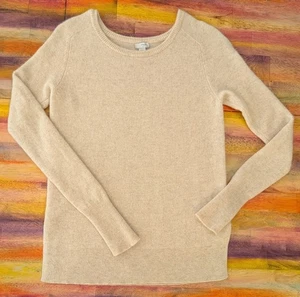 ⭐Halogen Womens 100% CASHMERE Sweater Pullover Longsleeve Crewneck Tan Oatmeal S - Picture 1 of 9