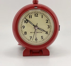 Vtg Retro Style Big Ben Westclox Red Compact Travel Alarm Clock 3.5” New Battery - Picture 1 of 9